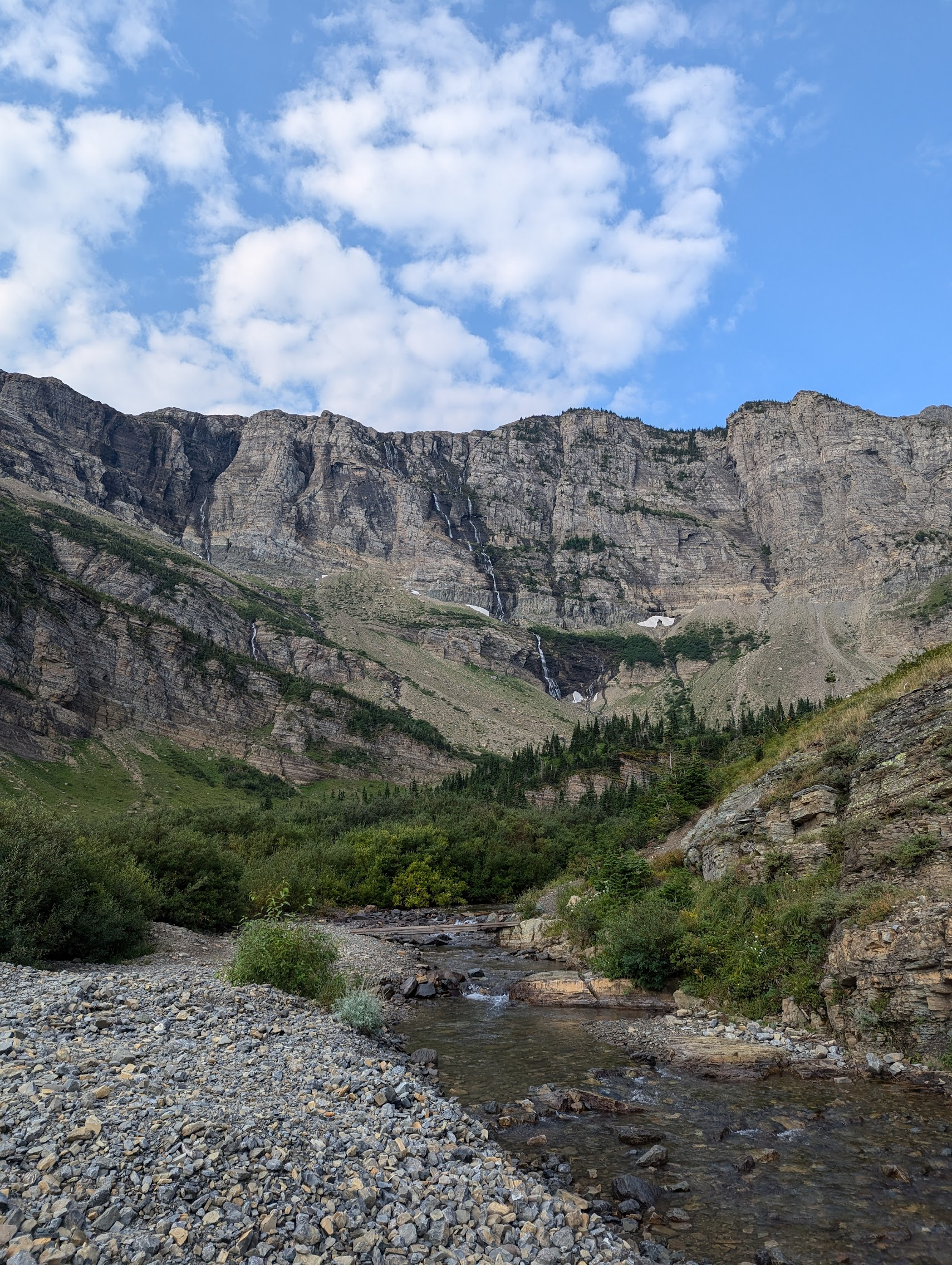Looking up at some distant mountains